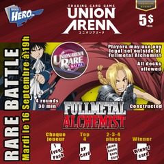 Union Arena Rare Battle Event - Fullmetal Alchemist - Mardi le 16 Septembre 19h